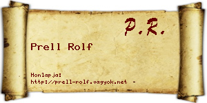 Prell Rolf névjegykártya